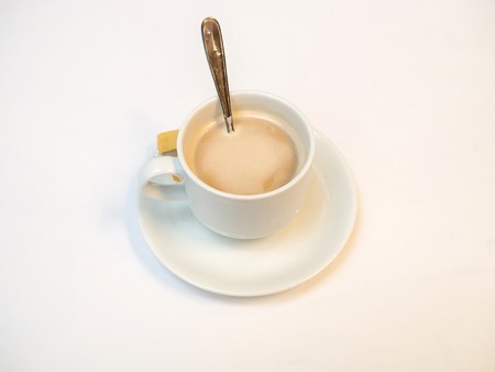 Cappuccino in white cupの写真素材