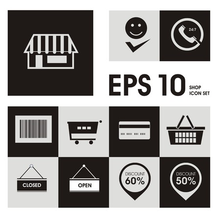 Shop Common Icons In Blackのイラスト素材