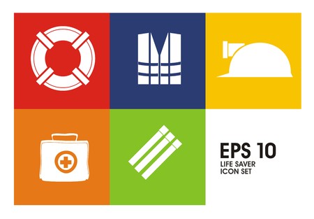 live saver icon setのイラスト素材