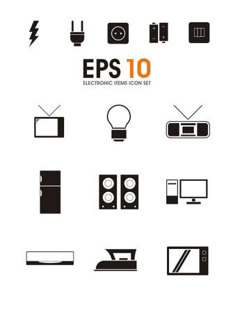 electronic items icon setのイラスト素材