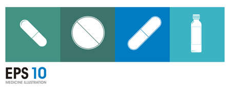 medicine simple icon setのイラスト素材