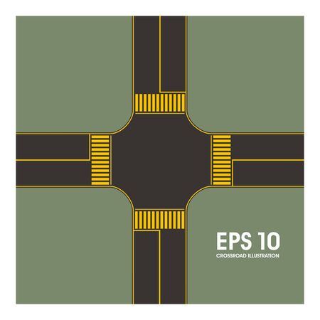 crossroad simple illustrationのイラスト素材