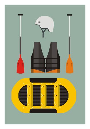 rafting icon setのイラスト素材