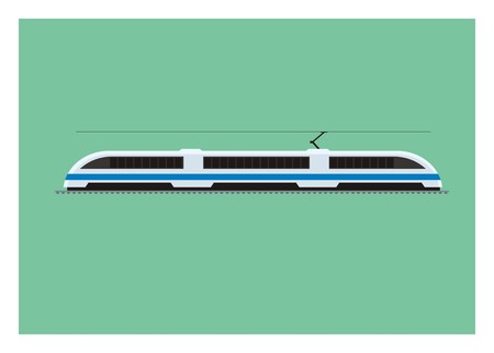 electric fast train simple illustrationのイラスト素材