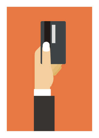 hand giving credit cardのイラスト素材