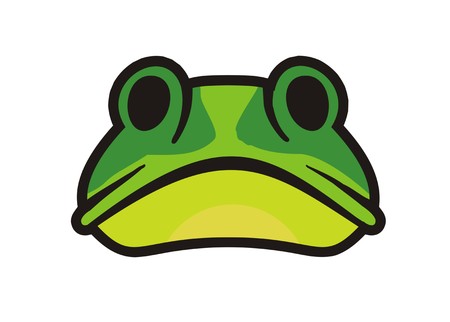 frog face simple illustrationのイラスト素材