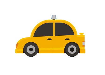 yellow taxi simple illustrationのイラスト素材