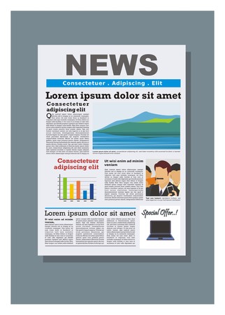 newspaper simple illustrationのイラスト素材