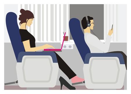train passenger and their activityのイラスト素材