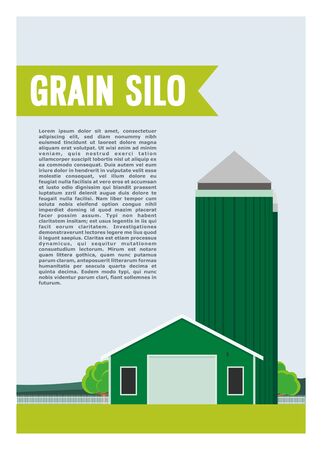 grain silo and the barnのイラスト素材