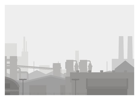 Industrial area simple silhouette illustrationのイラスト素材