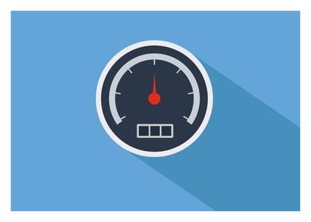speedometer simple flat iconのイラスト素材