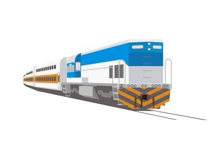 double decker passenger trainのイラスト素材