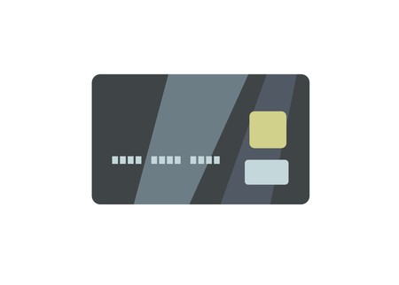 credit card simple illustration, front viewのイラスト素材