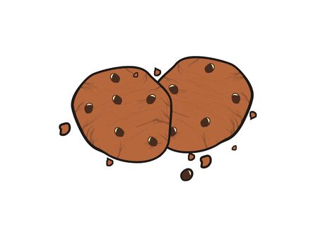 chocolate chips biscuit simple illustrationのイラスト素材