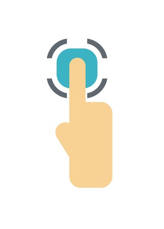 hand pushing button simple illustrationのイラスト素材