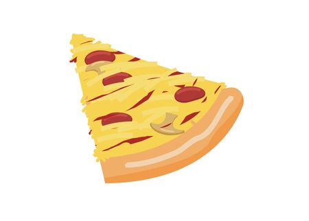pizza slice simple illustrationのイラスト素材