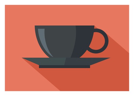 coffee cup simple flat illustrationのイラスト素材