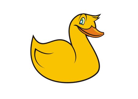 yellow duck simple illustrationのイラスト素材