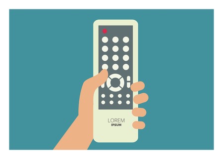 hand holding remote controlのイラスト素材