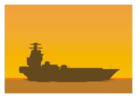 war ship silhouette simple illustrationのイラスト素材