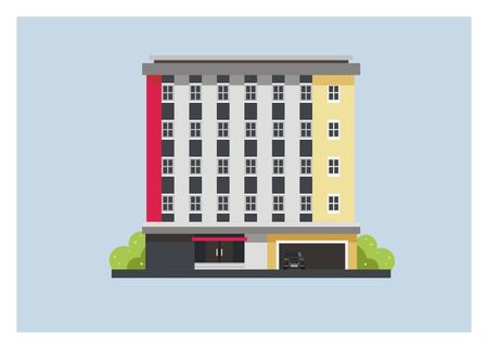 minimalist hotel buildingのイラスト素材
