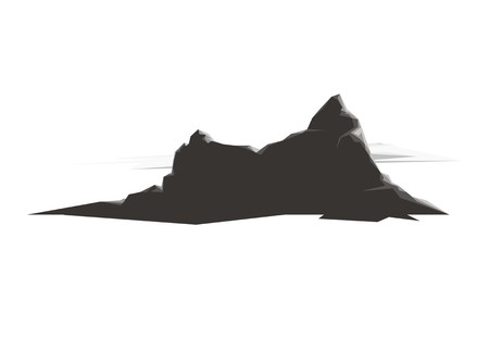 Mountain rocks silhouette with cloudsのイラスト素材