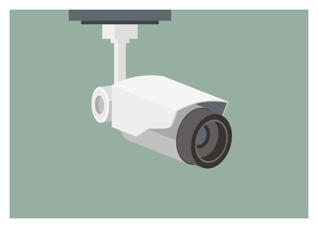 hanging CCTV simple illustrationのイラスト素材