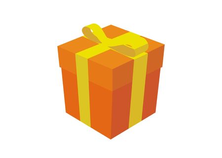 A gift box simple colored perspective illustrationのイラスト素材