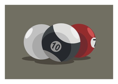 billiard balls simple illustrationのイラスト素材