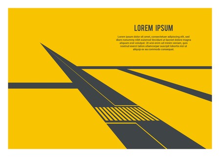 road and crossroad with zebracross, perspecctive illustrationのイラスト素材