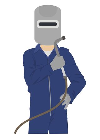 welder man simple illustrationのイラスト素材