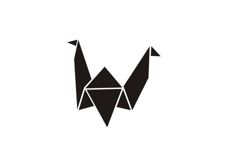 fold paper bird simple iconのイラスト素材