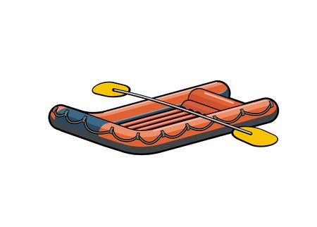 inflatable boat simple illustrationのイラスト素材