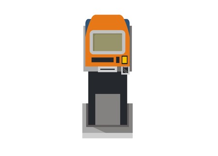 ticketing machine simple illustrationのイラスト素材