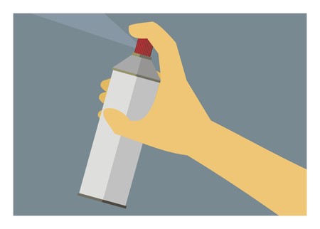 hand holding sprayer/pushing sprayer buttonのイラスト素材