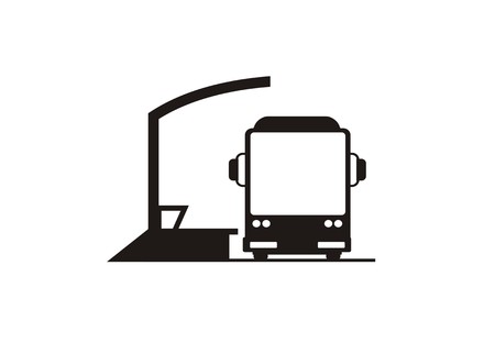 bus stop with diffable amenities simple iconのイラスト素材