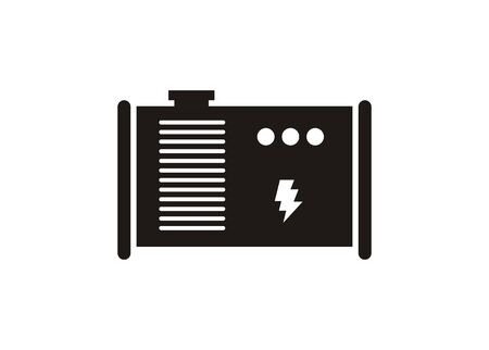 Generator engine. Simple icon in black and white.のイラスト素材