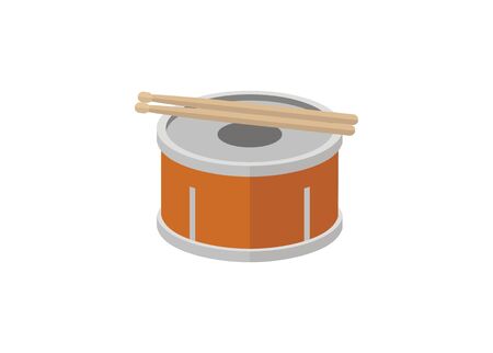 Drum and drumstick. Simple flat iconのイラスト素材
