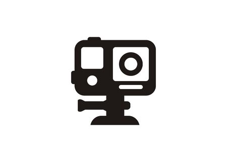 Action camera. Simple icon in black and white.のイラスト素材