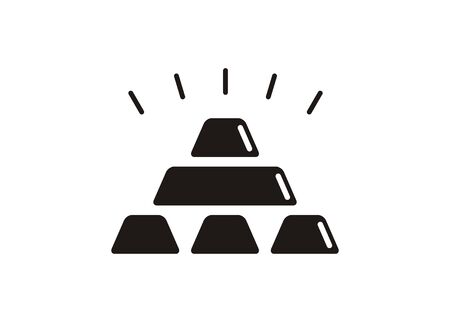 Fine gold stack. SImple icon in black and white.のイラスト素材