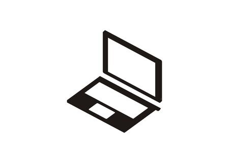 Hybrid laptop. Simple icon in black and white.のイラスト素材