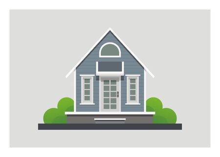 Small wooden old house building. Simple illustration.のイラスト素材