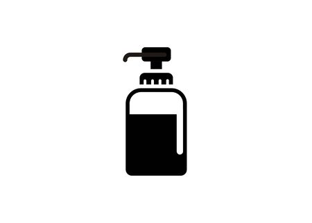 Soap Bottle. Simple illustration in black and whiteのイラスト素材