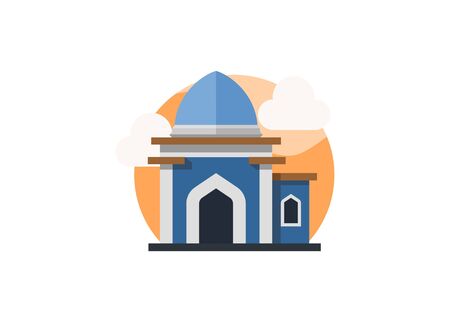 Small mosque building. Simple flat illustrationのイラスト素材