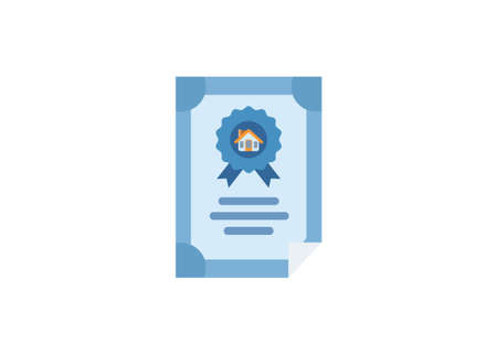 Home ownership certificate. Simple flat illustrationのイラスト素材