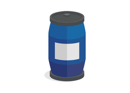 Plastic barrel drum. Simple flat illustrationのイラスト素材