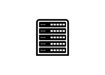 Server rack. Simple illustration in black and white.のイラスト素材
