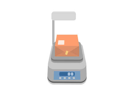 Digital weighing machine. Simple flat illustration.のイラスト素材