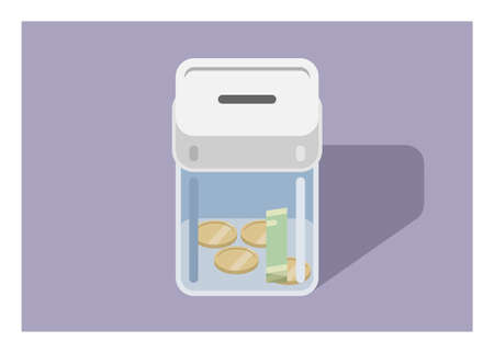 Coin bank. Simple flat illustration.のイラスト素材